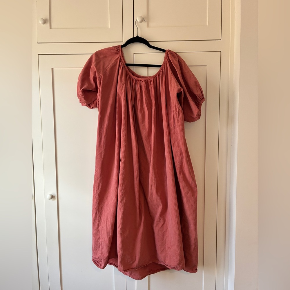 Rudy Jude gather dress in terra cotta